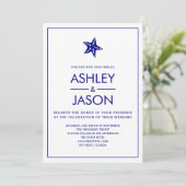 Invitation minimaliste Starfish Beach Wedding, Nav (Debout devant)