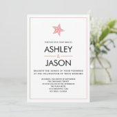 Invitation Minimaliste Starfish Beach Wedding, Ros (Debout devant)