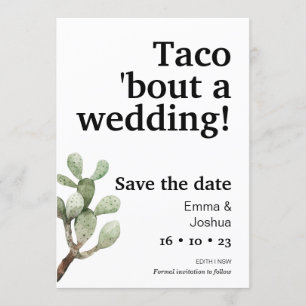 Invitation Minimaliste Taco Bout Un Mariage Enregistrer La Ca
