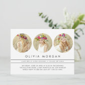 Invitation Minimaliste Trois Cercles Photo Collage Graduation (Debout devant)