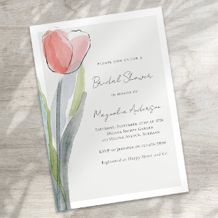 Invitation minimaliste Tulipe nuptiale douche