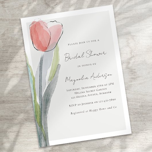 Invitation minimaliste Tulipe nuptiale douche