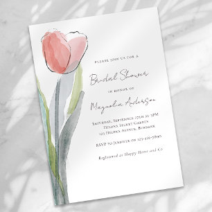Invitation minimaliste Tulipe nuptiale douche
