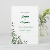 Invitation Minimaliste Vert Doux (Debout devant)