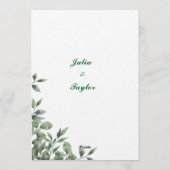 Invitation Minimaliste Vert Doux (Dos)