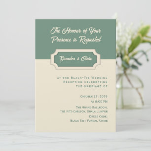 Invitation Minimaliste Vert Sauge et Crème Formel