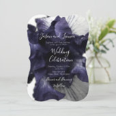 Invitation Minimaliste violet foncé Radiant Diaphane moderne (Debout devant)