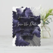 Invitation Minimaliste violet foncé Radiant Diaphane moderne (Debout devant)