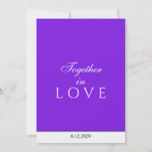 Invitation Minimaliste Violet Monogramme Blanc  (Dos)