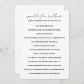 Invitation Minimaliste Voudrait-Elle Plutôt Baby shower Jeu (Devant / Derrière)