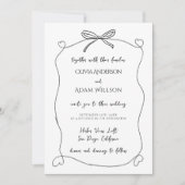 Invitation Minimaliste Whimsical Quirky Main Tirée Mariage Bo (Devant)