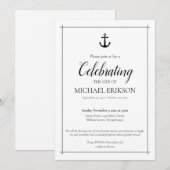 Invitation Minimalistic Celebration of Life Anchor Cross (Devant / Derrière)
