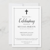 Invitation Minimalistic Celebration of Life Latin Cross (Devant)