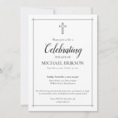 Invitation Minimalistic Celebration of Life Latin Cross (Devant)
