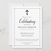 Invitation Minimalistic Celebration of Life Orthodox Cross (Devant)