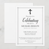 Invitation Minimalistic Celebration of Life Orthodox Cross (Devant / Derrière)