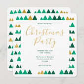 Invitation Minimalistic Green & Golden Woods Christmas Square (Devant / Derrière)