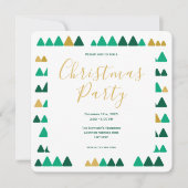 Invitation Minimalistic Green & Golden Woods Christmas Square (Devant)