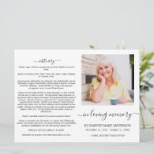 Invitation Minimalistic Memorial Funeral (Debout devant)