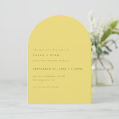 Invitation Minimalistic Modern Lemon Yellow Arch Wedding (Debout devant)