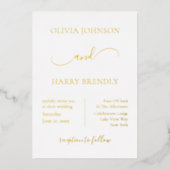 Invitation minime Mariage moderne Real Gold Foil (Recto)