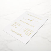 Invitation minime Mariage moderne Real Gold Foil (Rotation)