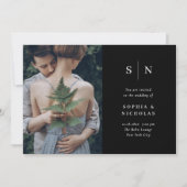 Invitation Minimum et chic | Black Photo Wedding (Devant)
