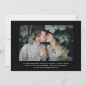 Invitation Minimum et chic | Black Photo Wedding (Dos)