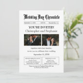 Invitation Minimum personnalisé 2 photo QR Code Mariage de jo (Debout devant)