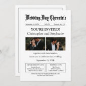 Invitation Minimum personnalisé 2 photo QR Code Mariage de jo (Devant / Derrière)