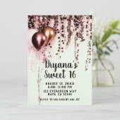 Invitation Mink rose Rose Lumières or de l'ivoire rustique Sw (Debout devant)