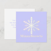 Invitation MinneSnowta avec flocon de neige (Devant / Derrière)