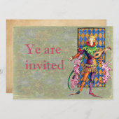 Invitation Minstrel et Lute médiévaux (Devant / Derrière)