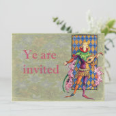 Invitation Minstrel et Lute médiévaux (Debout devant)