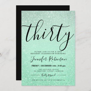 Invitation Mint 30e anniversaire Simple + peinture Parties sc