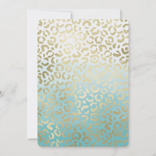Invitation Mint Aquarelle Glam Or Leopard (Dos)