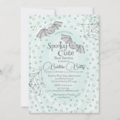 Invitation Mint Bats Éffrayant Baby shower mignon (Devant)