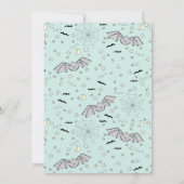 Invitation Mint Bats Éffrayant Baby shower mignon (Dos)