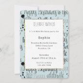 Invitation Mint Birthday Celebration Balloons Confetti  (Devant)