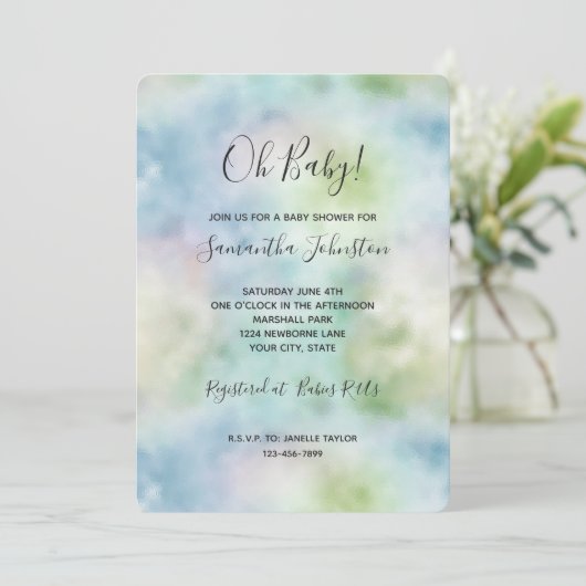 Invitation Mint bleu Aqua (Debout devant)