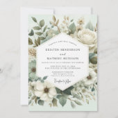 Invitation Mint Botanical Elegance Wedding (Devant)