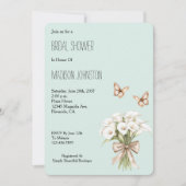 Invitation Mint Calla Lilly Floral Butterflies Bridal Shower (Devant)