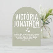 Invitation Mint Driftwood Moderne Motif de typographie Mariag (Debout devant)