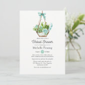 Invitation Mint Glass Terrarium Virtual Baby ou Fête des mari (Debout devant)