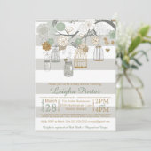 Invitation Mint Gold Parties scintillant Baby shower Mason Ja (Debout devant)