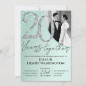 Invitation Mint Green and Silver Wedding Anniversary (Devant)