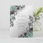 Invitation Mint Green Artistic Botanical Wedding (Debout devant)