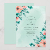 Invitation Mint Green Atmospheric Spring Wedding (Devant / Derrière)