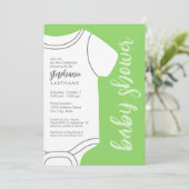 Invitation Mint Green Baby Tee - Baby shower neutre pour le g (Debout devant)