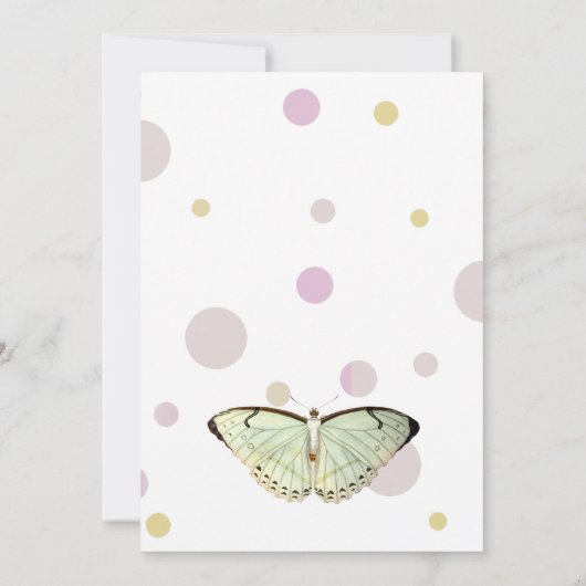 Invitation Mint Green Beauté Papillon Anniversaire (Dos)